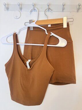 lululemon Align Tank Top Size 4 + High-Rise Short 6" Size 2 Copper Brown SET